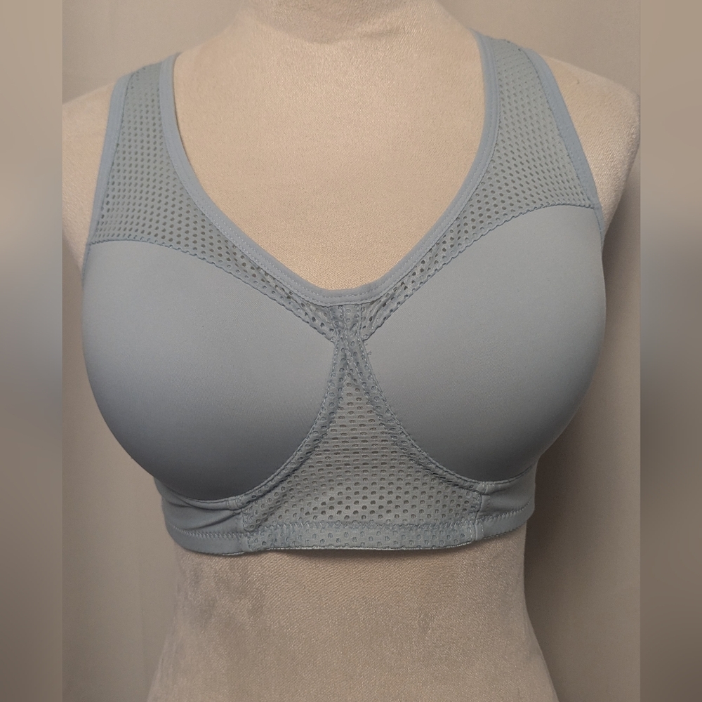 Sports Bra, Soft Blue With Eraser Back, New Without Tags